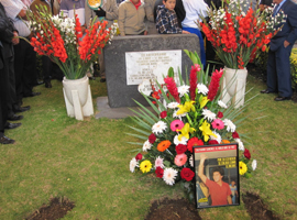 flowers by grave